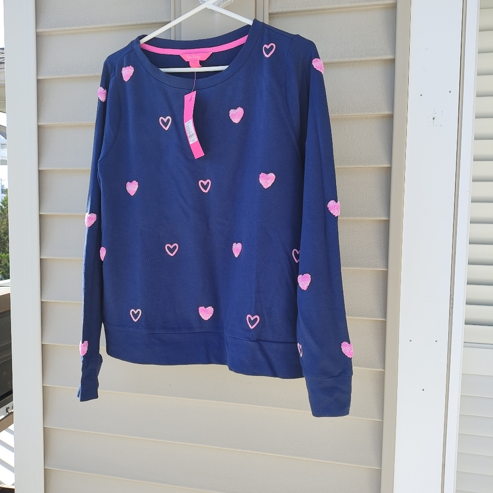 Lilly Pulitzer High Tide Navy Wildwood Heart Top